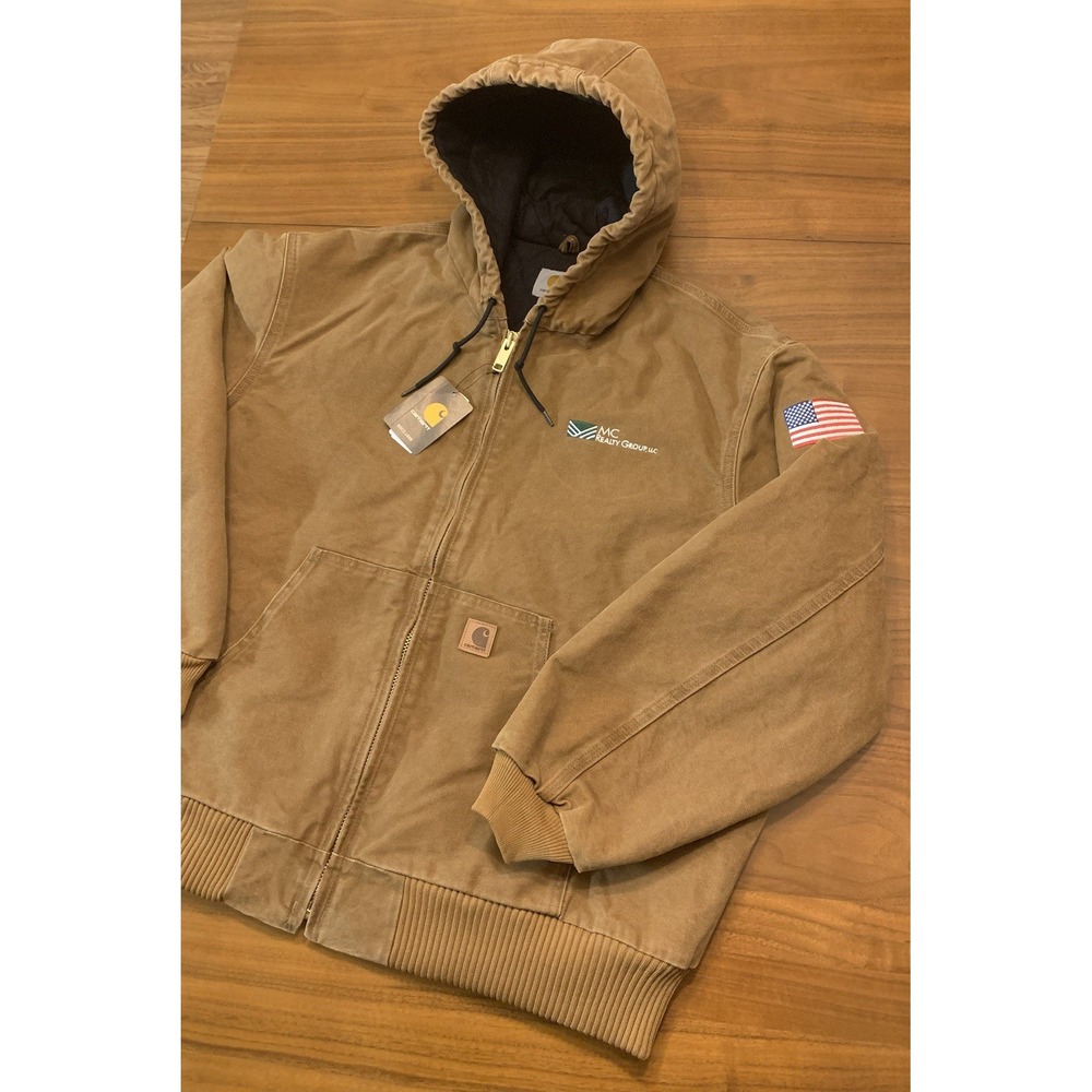 Carhartt Sandstone Active Jacket Quilt Lined Men 2XL NWT Brown J130 211 USA Logo